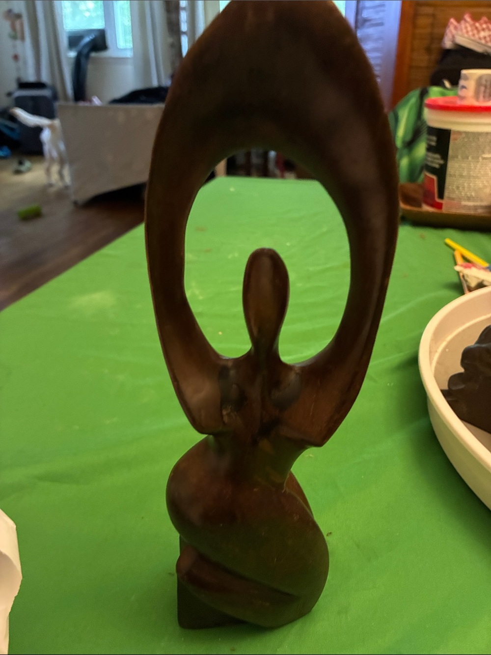 Abstract Figurative Sculpture - Brown Home Art Accent